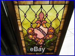 Antique Stained Glass Window 19 Jewel 21 X 31 1 Of 3 Architectural Salvage