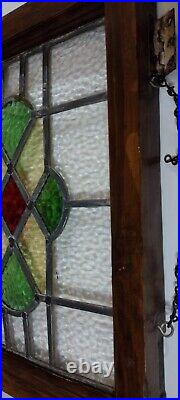 Antique Stained Glass Window, 21 x 17.5