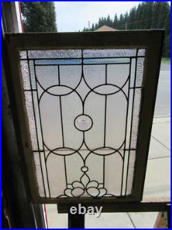 Antique Stained Glass Window 2 Jewels 24.5 X 33.5 Architectural Salvage