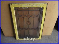 Antique Stained Glass Window 2 Jewels 24.5 X 33.5 Architectural Salvage