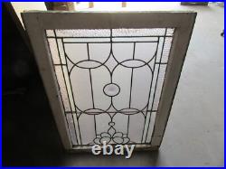 Antique Stained Glass Window 2 Jewels 24.5 X 33.5 Architectural Salvage