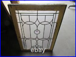 Antique Stained Glass Window 2 Jewels 24.5 X 33.5 Architectural Salvage