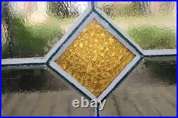 Antique Stained Glass Window Amber 48 x 18 Beautiful