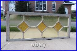 Antique Stained Glass Window Amber 48 x 18 Beautiful