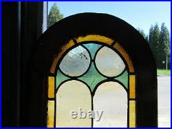 Antique Stained Glass Window Circle Top 15 X 34 Architectural Salvage