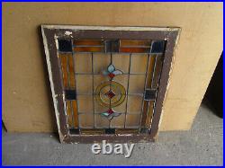 Antique Stained Glass Window Colorful 24.5 X 28.75 Architectural Salvage