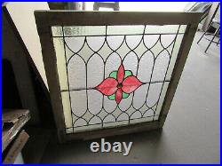 Antique Stained Glass Window Flower 33 X 35.75 Architectural Salvage