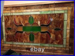 Antique Stained Glass Window Panel