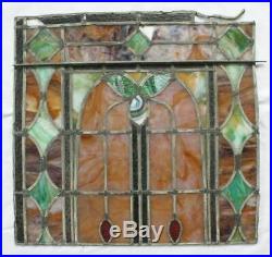 Antique Stained Glass Window. SLAG GLASS Leaded 25x24 Beautiful Colors