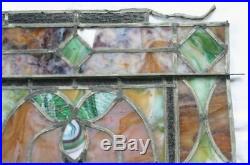 Antique Stained Glass Window. SLAG GLASS Leaded 25x24 Beautiful Colors