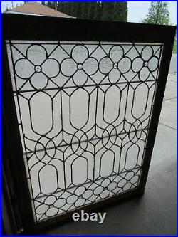 Antique Stained Glass Window With Flowers 36 X 47.5 Architectural Salvage