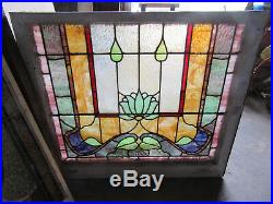 Antique Stained Glass Windows Double Hung Set Architectural Salvage