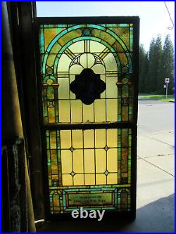 Antique Stained Glass Windows Top And Bottom Set II Architectural Salvage