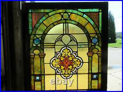 Antique Stained Glass Windows Top And Bottom Set P Architectural Salvage