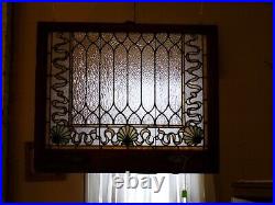 Antique Stained Glass window transom 37 1/2 X 31 H late 1800's