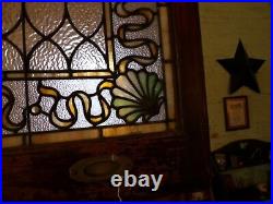 Antique Stained Glass window transom 37 1/2 X 31 H late 1800's