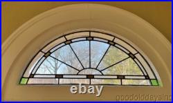 Antique Stained Leaded Glass Transom Arched Window Circa 1920 36 x 18
