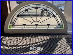 Antique Stained Leaded Glass Transom Arched Window Circa 1920 36 x 18