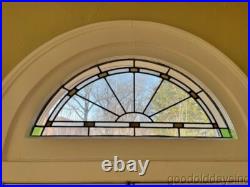 Antique Stained Leaded Glass Transom Arched Window Circa 1920 36 x 18