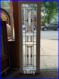 Antique Stained Leaded Glass Transom Sidelight Window Circa 1920 49 x 14