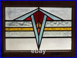 Antique Stained Leaded Glass Transom Window 21 x 14 w Privacy Glass