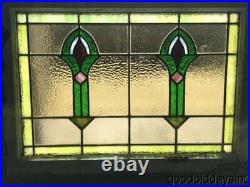 Antique Stained Leaded Glass Transom Window 28 by 20 1/2 Circa 1915