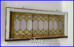 Antique Stained Leaded Glass Transom Window 42 x 19 Circa 1900