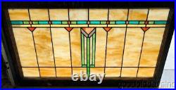 Antique Stained Leaded Glass Transom Window 43 x 25 Circa 1920