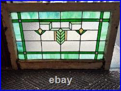 Antique Stained Leaded Glass Transom Window Circa 1910 from Chicago 32 x 20