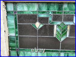 Antique Stained Leaded Glass Transom Window Circa 1910 from Chicago 32 x 20