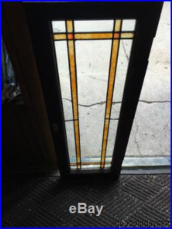 Antique Stained Leaded Glass Transom Window / Door 39 by 14 Circa 1920