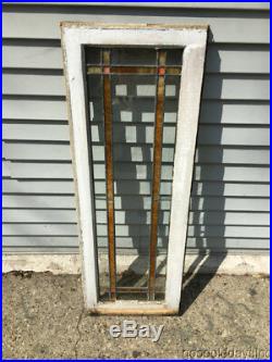 Antique Stained Leaded Glass Transom Window / Door 39 by 14 Circa 1920