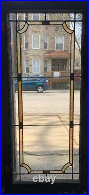 Antique Stained Leaded Glass Transom window / cabinet door Circa 1925