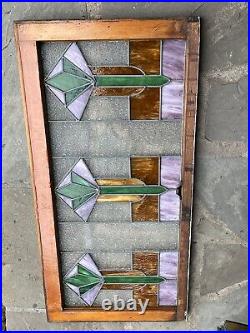 Antique Stained Leaded Glass Window, 1930, Exc Cond