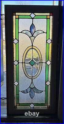 Antique Stained Leaded Glass Window Beveled/cut Glass Accents Coal Mine Area Pa