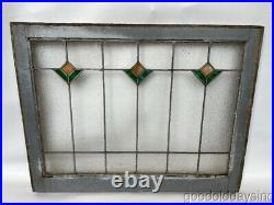 Antique Stained Leaded Glass Window Circa 1920 32 x 25 Privacy Glass