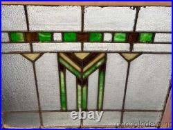 Antique Stained Leaded Glass Window Circa 26 x 23 Chicago Crica 1920 Craftsman