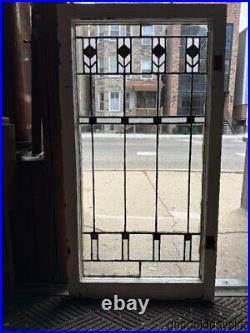 Antique Stained Leaded Glass Window / Door 45 x 24
