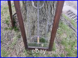 Antique Stained Leaded Glass Window / Door Panel 47 X 18