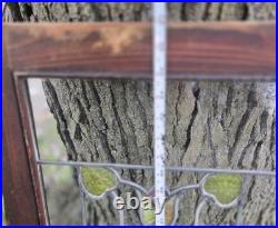 Antique Stained Leaded Glass Window / Door Panel 47 X 18