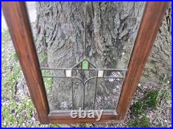 Antique Stained Leaded Glass Window / Door Panel 48 X 18