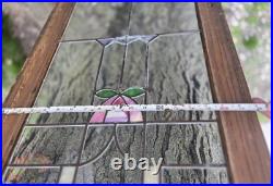Antique Stained Leaded Glass Window / Door Panel 48 X 18