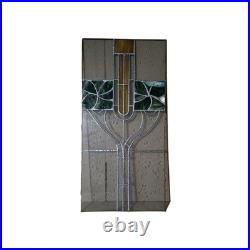 Antique Stained Leaded Glass Window Pane Panel with Copper Trim