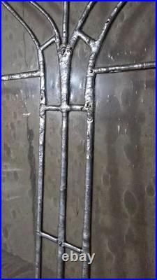 Antique Stained Leaded Glass Window Pane Panel with Copper Trim