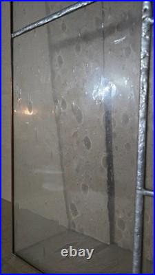 Antique Stained Leaded Glass Window Pane Panel with Copper Trim