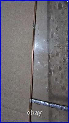 Antique Stained Leaded Glass Window Pane Panel with Copper Trim