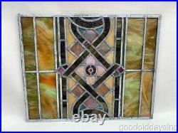 Antique Stained Leaded Glass Window Panel