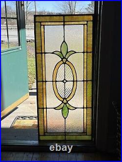 Antique Stained Leaded Glass Window, Ribbed Glass, (1) Jewel, Coal Mine Area Pa