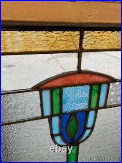 Antique Stained Leaded Glass Window from Chicago 25 x 20 Circa 1925