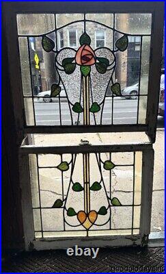 Antique Stained Leaded Glass Windows Circa 1920